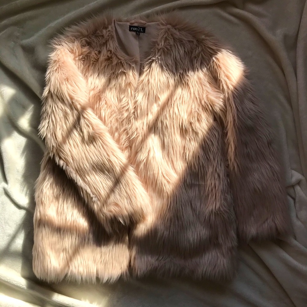 Rue21 pink fur coat